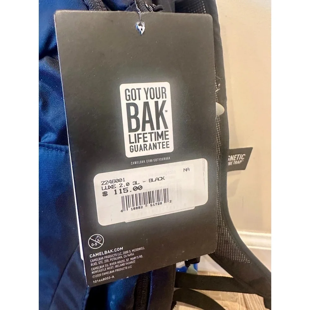 Camelbak L.U.X.E. 2.0 Black Hydration Pack With 3L Reservoir Camping Hiking $115